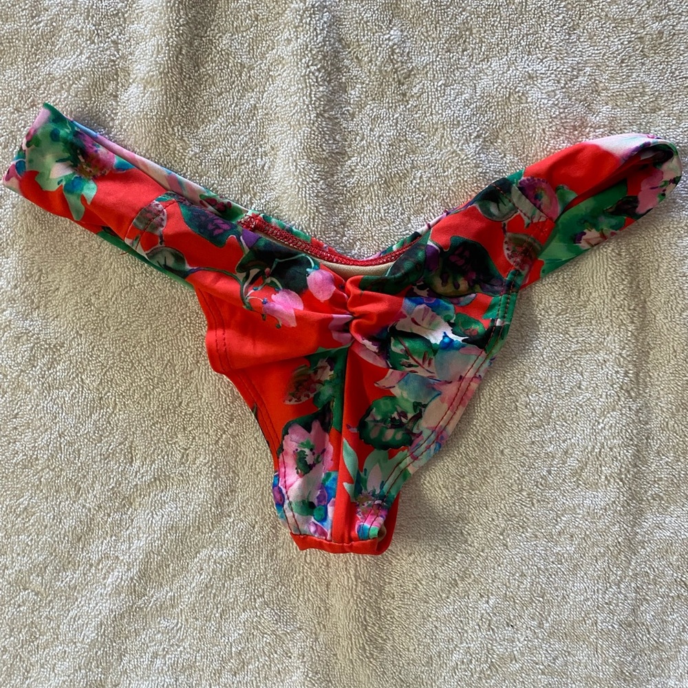 Montce Red Floral bikini bottoms